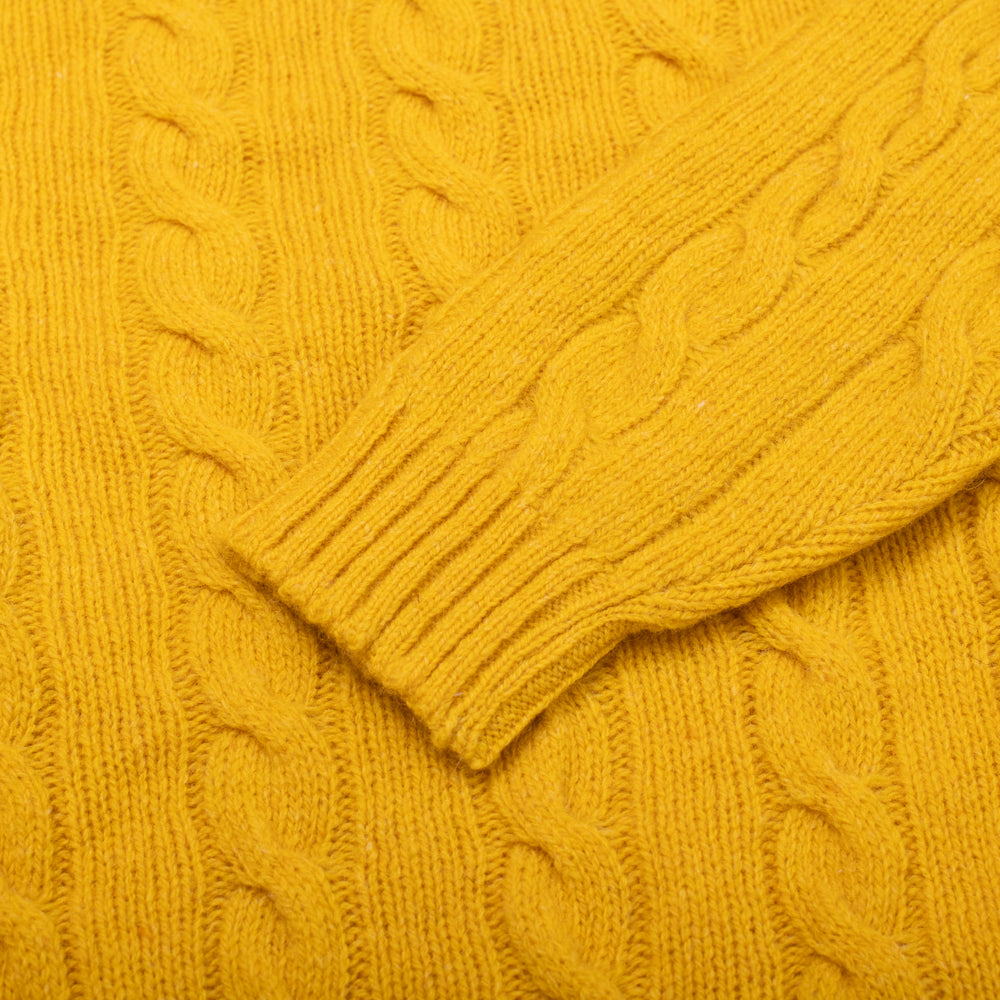 Cable Knit Shetland Jumper - Yellow - Small