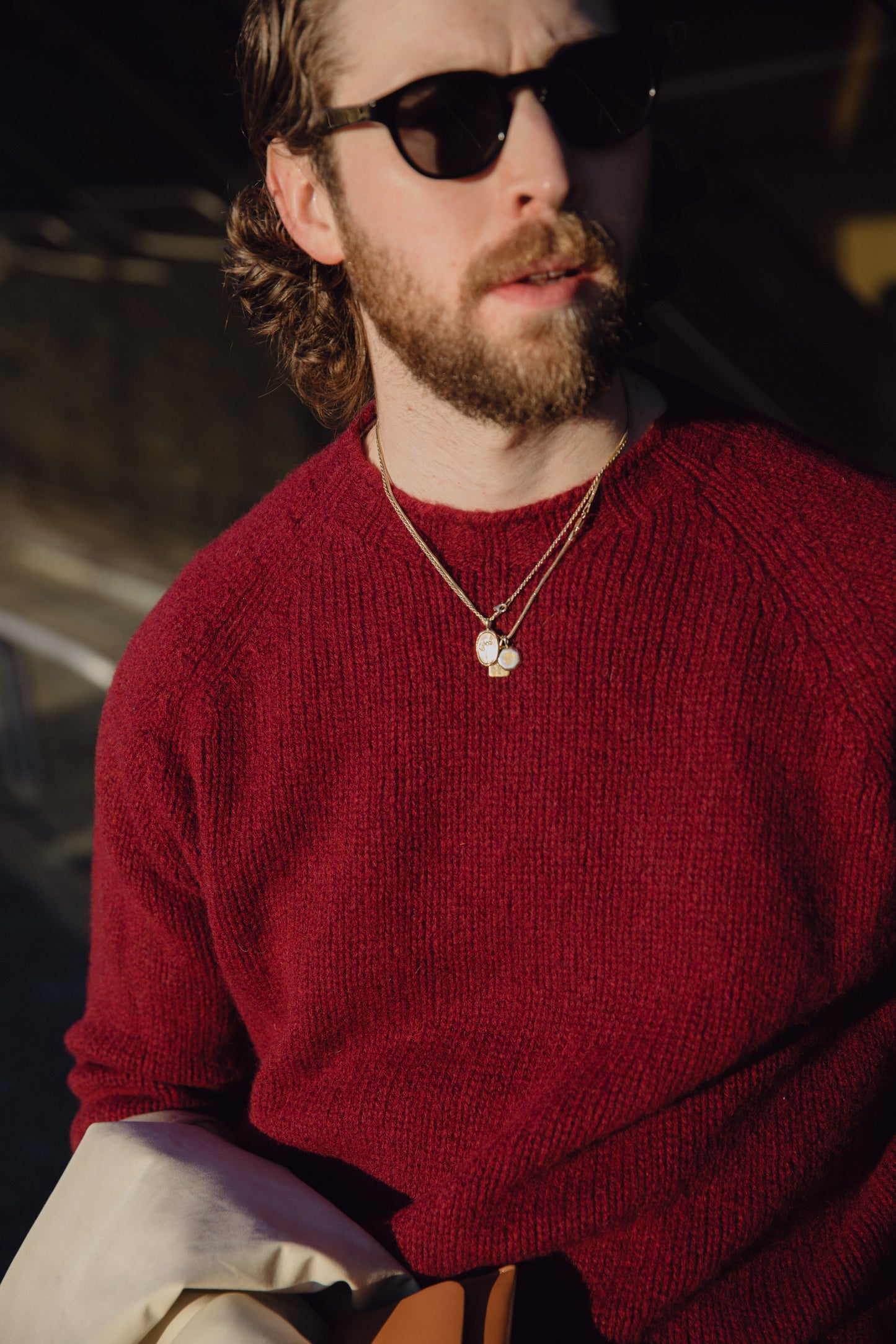 Bordeaux Mix Kenmore Chunky Shetland Jumper