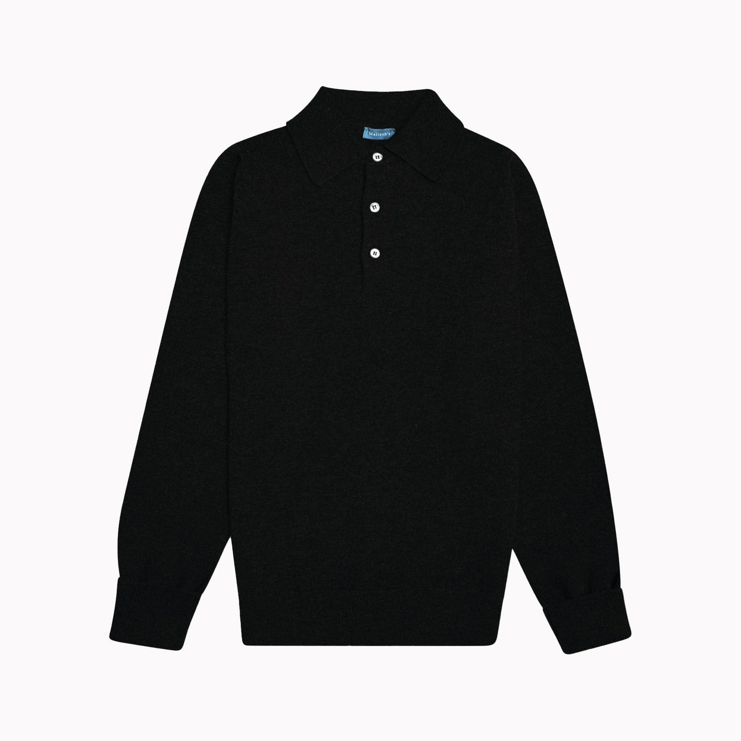 Black Kelly Sports Collar Lambswool Jumper - Malloch's