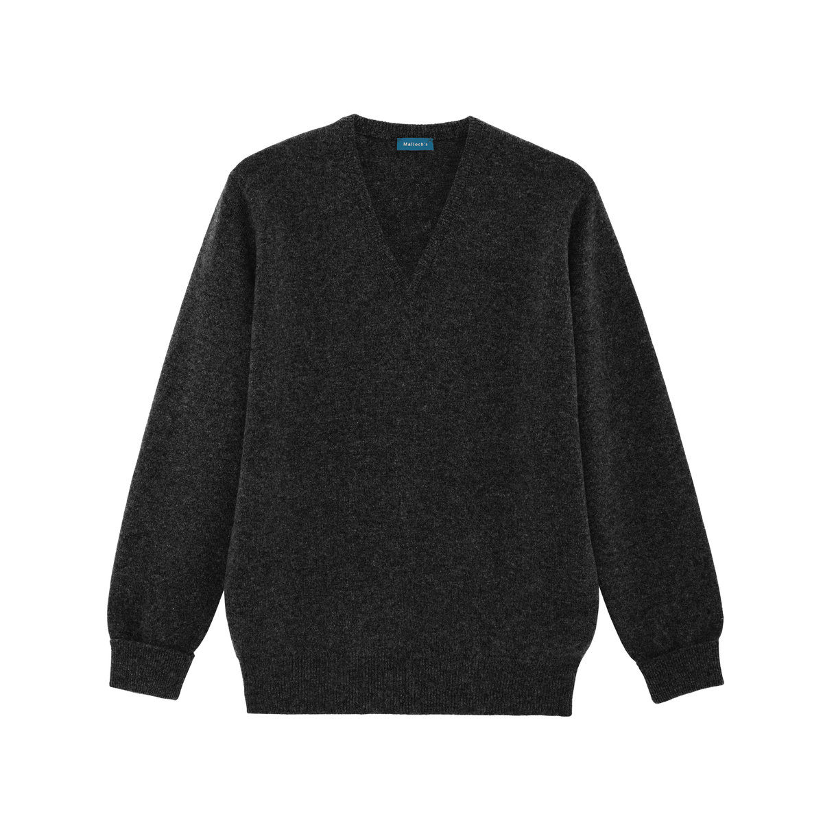 Charcoal Steadman Fine Lambswool V-Neck - Malloch's