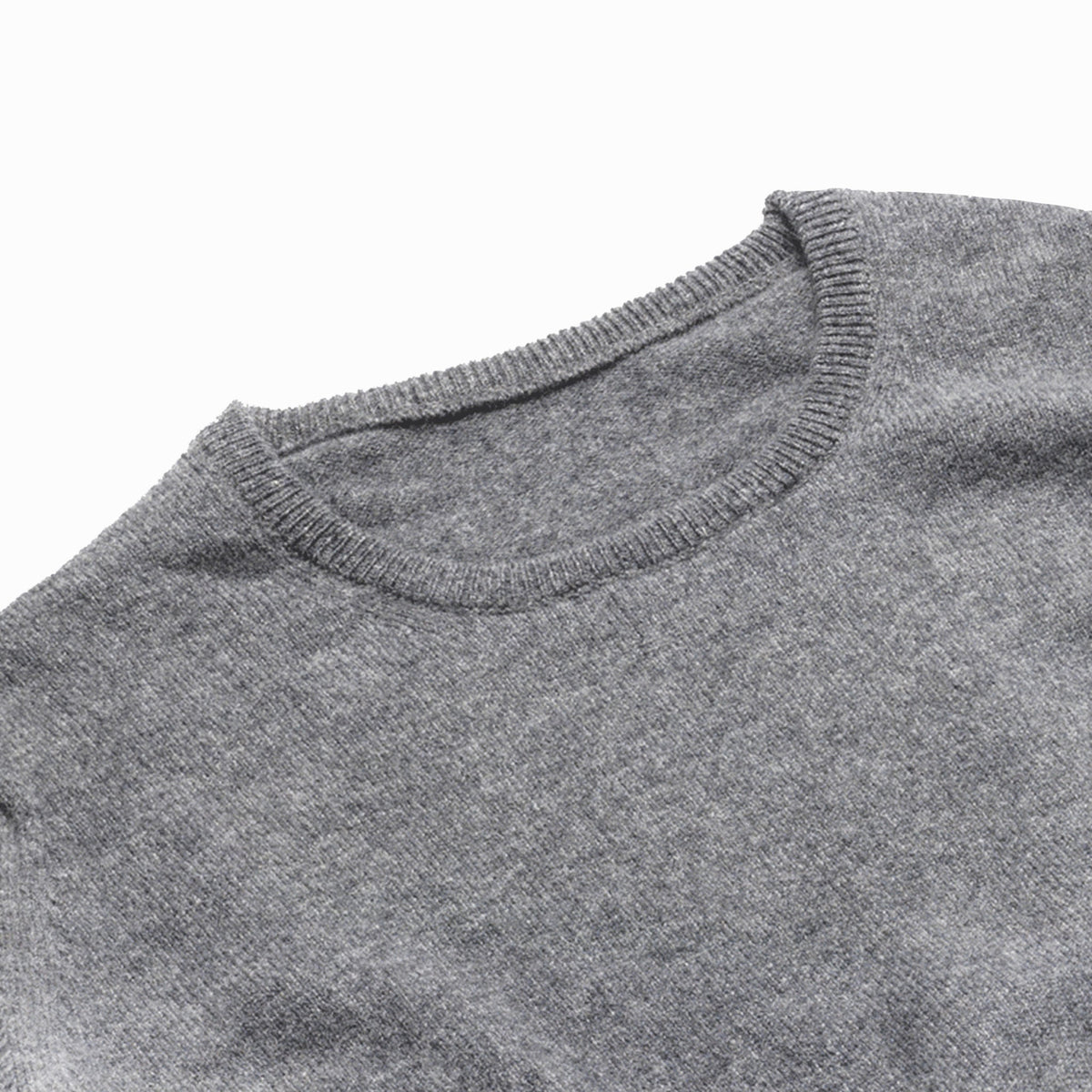 Grey Steadman Fine Lambswool Crew Neck | Perennial Knitwear - Malloch's
