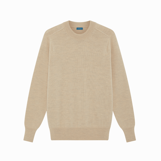 Natural Easton Merino Crew Neck Sweater