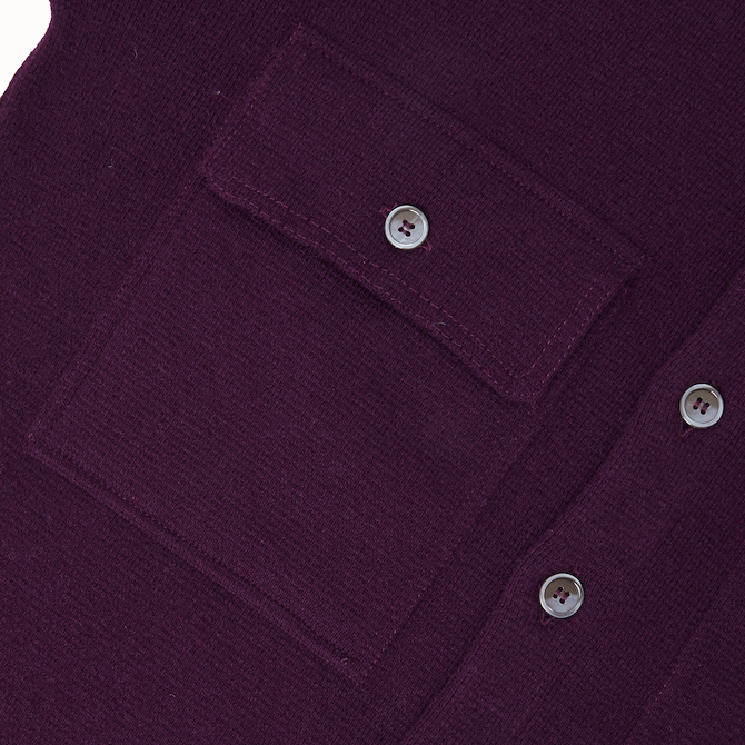 Robert Purple Merino Cashmere Knitted Overshirt - M & L