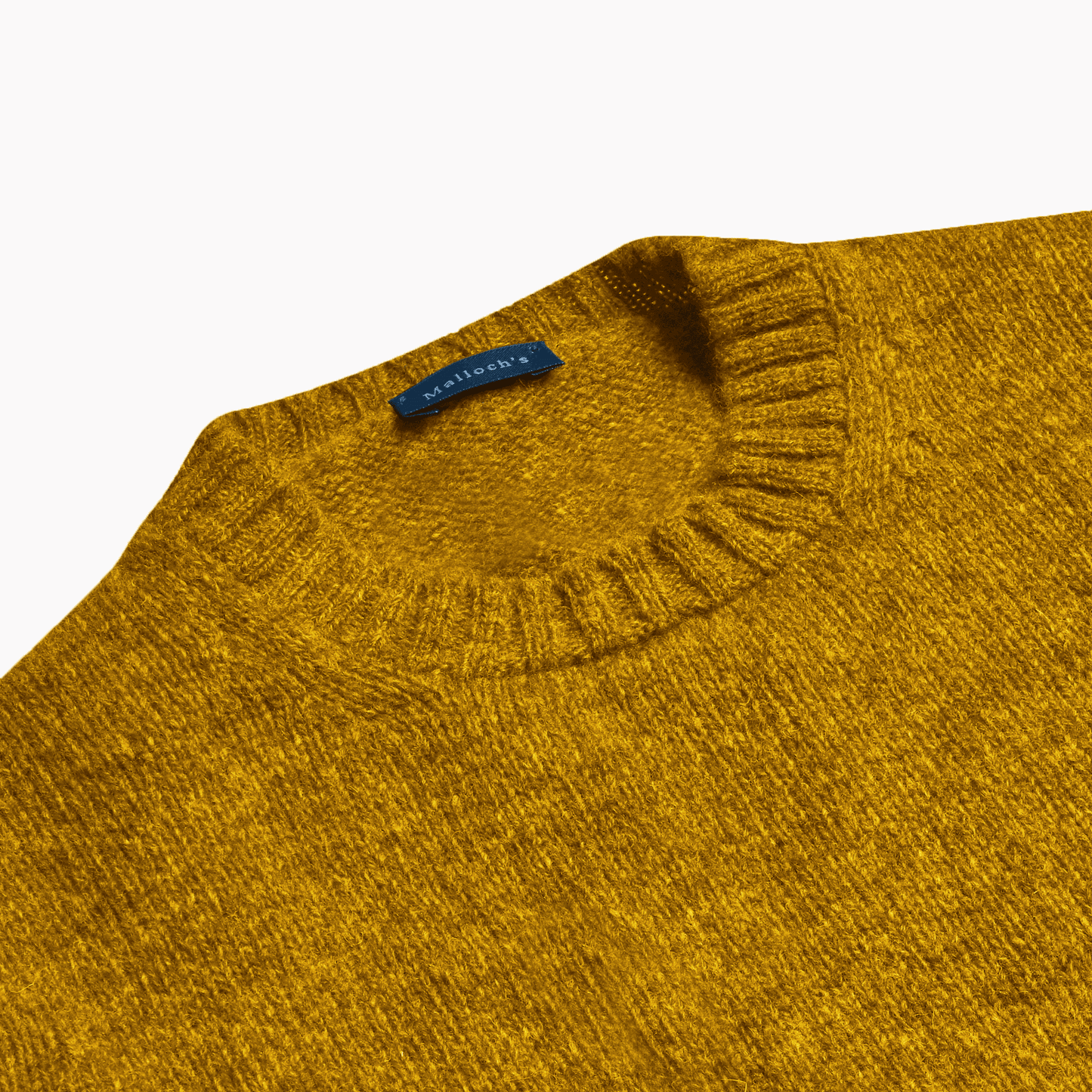 Mustard Wreay Shetland Wool Crew Neck