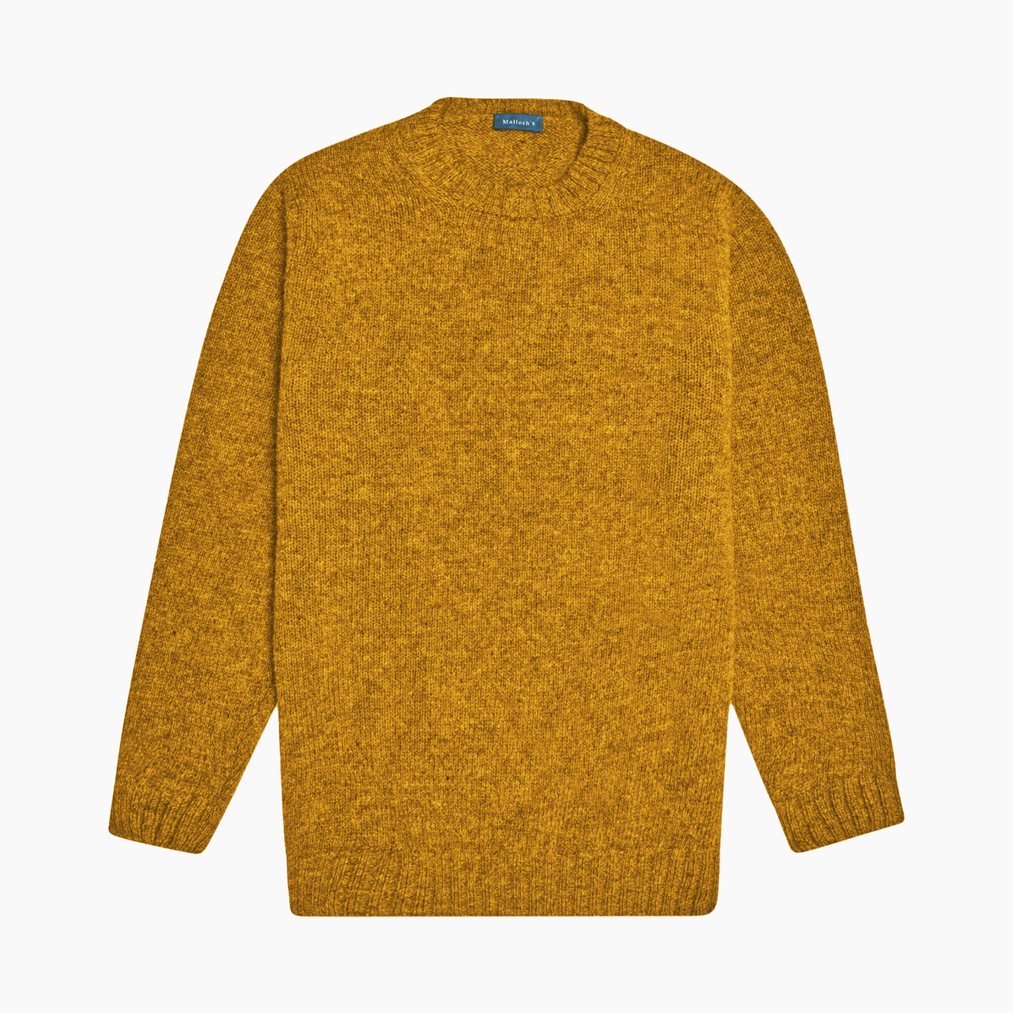 Mustard Wreay Shetland Wool Crew Neck