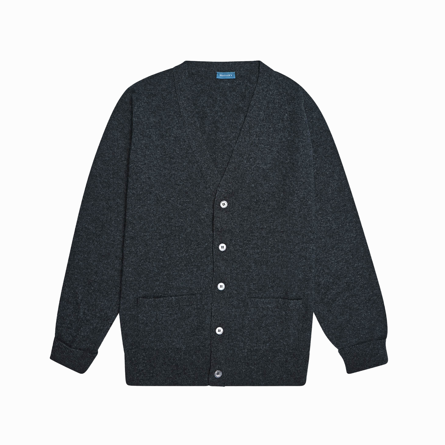 Charcoal Stewart Fine Lambswool Cardigan