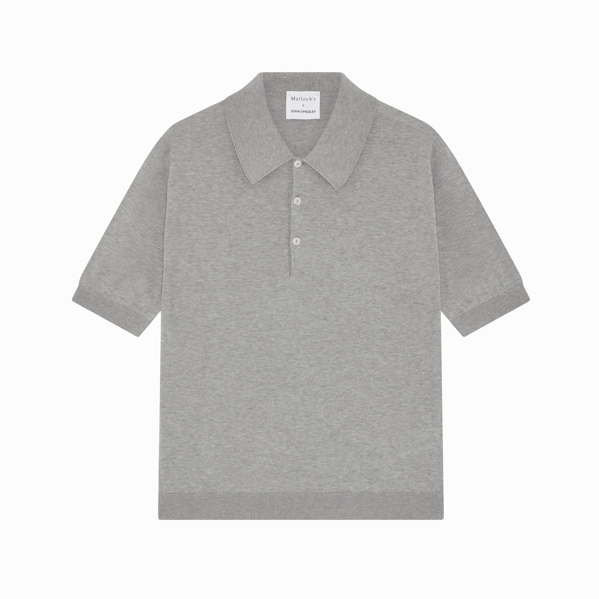 Malloch's x John Smedley Light Grey Cromford Polo Shirt