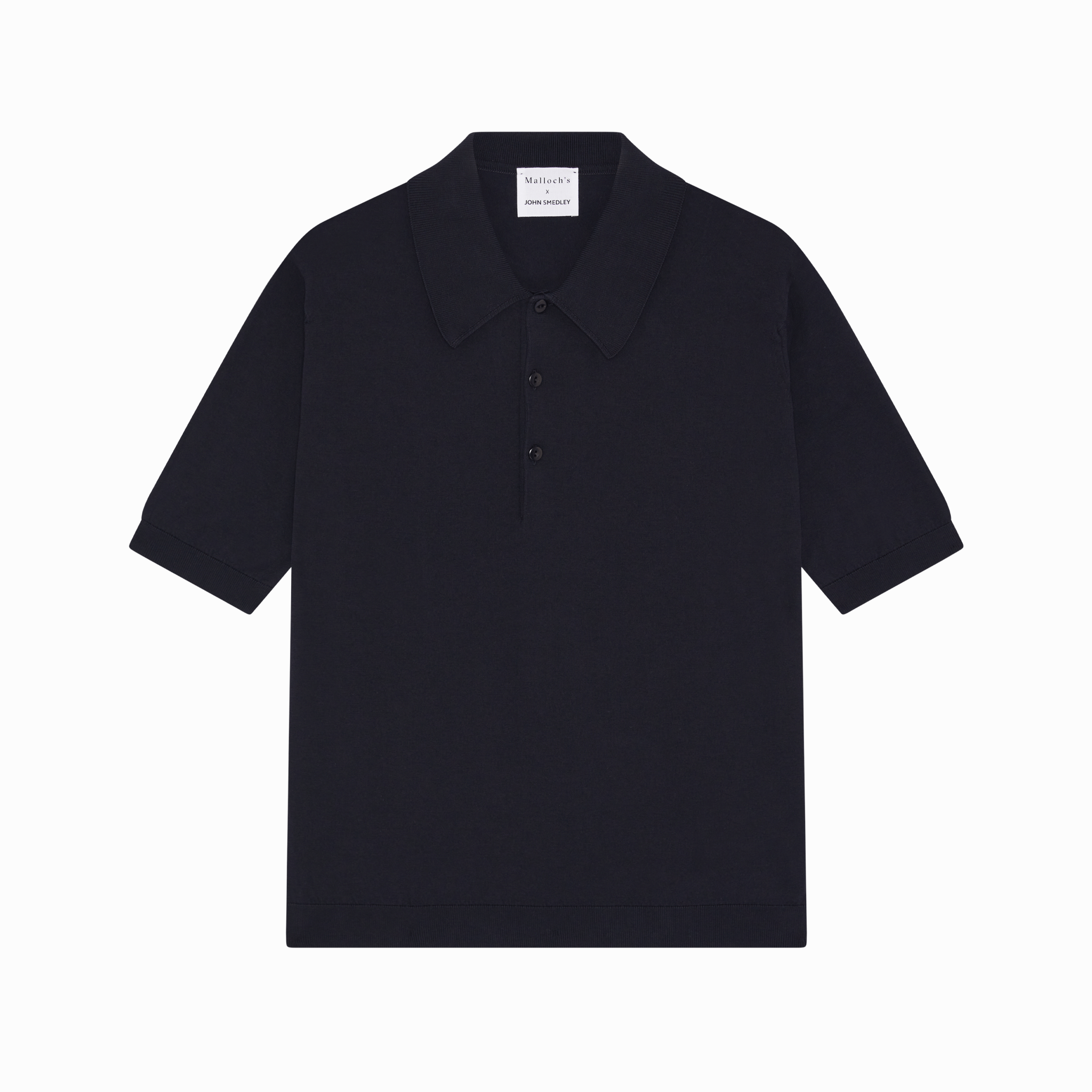 Malloch's x John Smedley Navy Cromford Sea Island Cotton Polo Shirt Malloch's x John Smedley Navy Cromford Sea Island Cotton Polo Shirt
