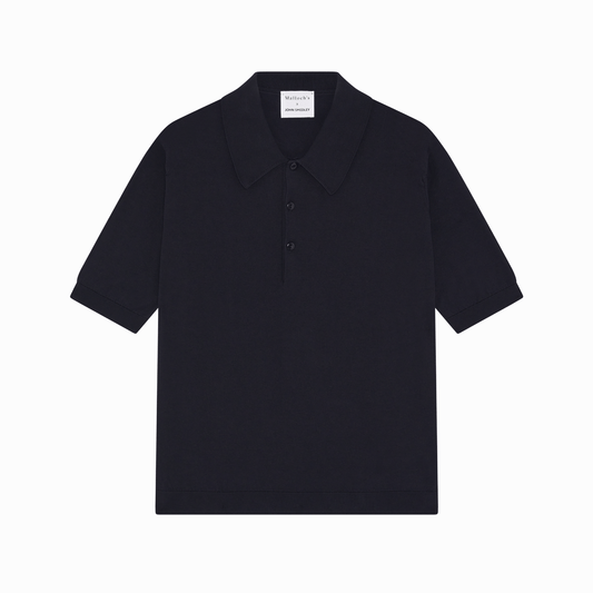 Malloch's x John Smedley Navy Cromford Sea Island Cotton Polo Shirt