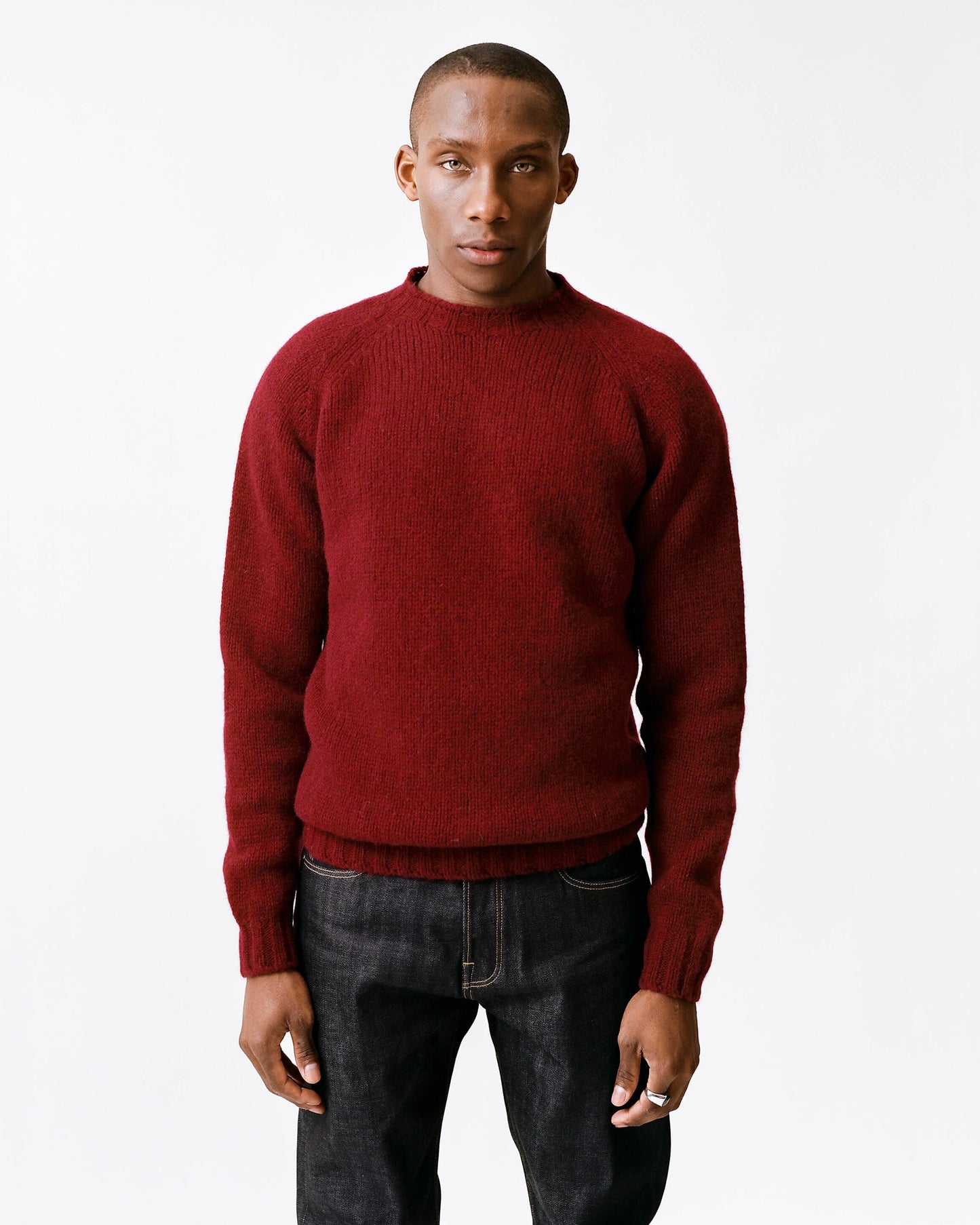 Bordeaux Mix Kenmore Chunky Shetland Jumper