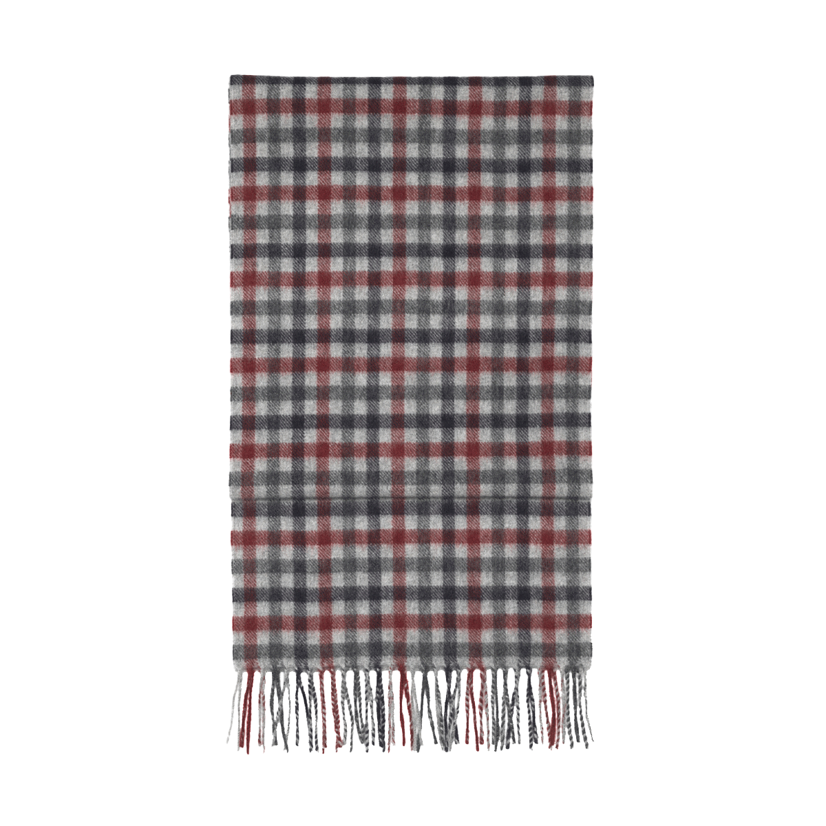 Shepherd Check Cashmere Scarf Grey/Red