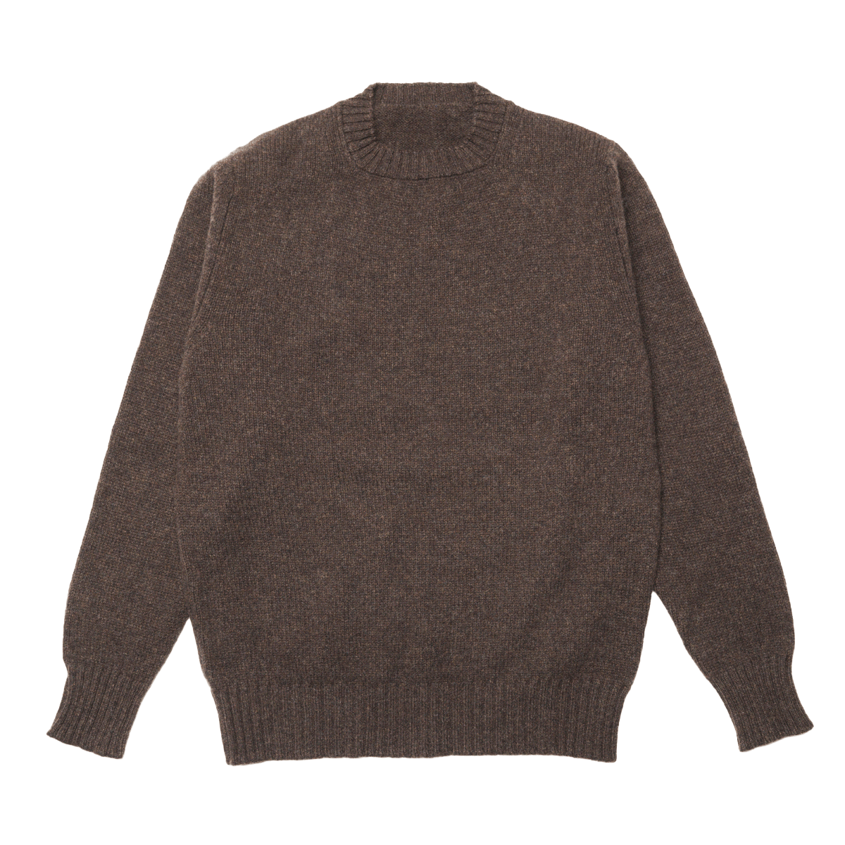 Brown Dean Crew Neck Lambswool Jumper