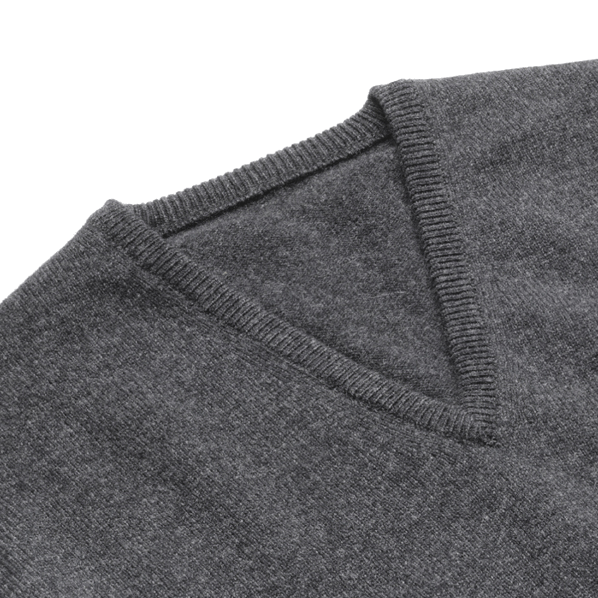 Charcoal Steadman Fine Lambswool V-Neck