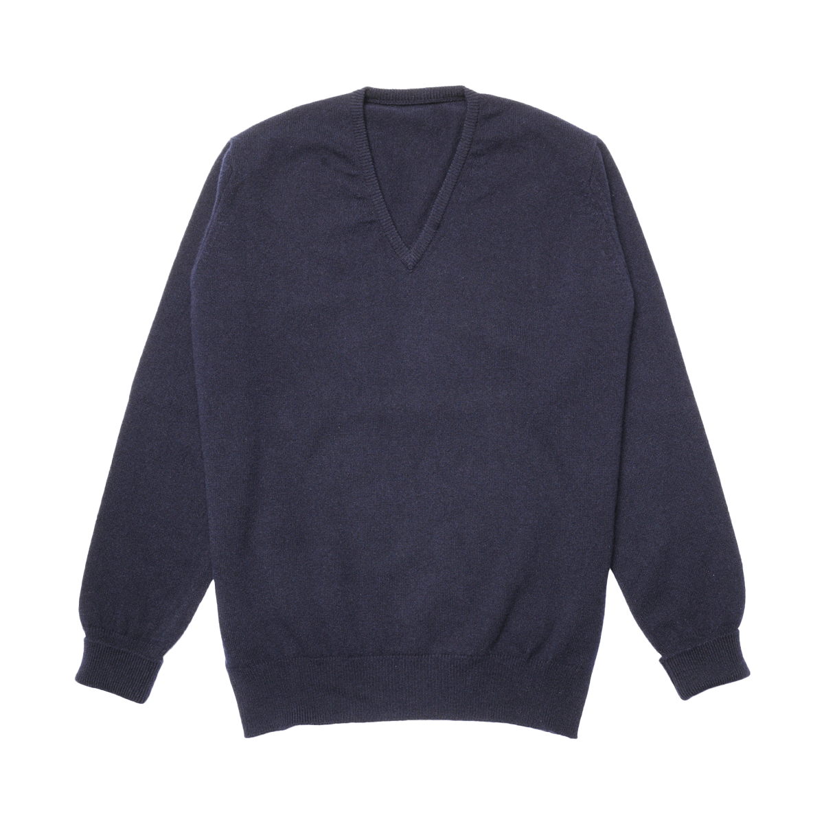 Navy Steadman Fine Lambswool V-Neck Jumper