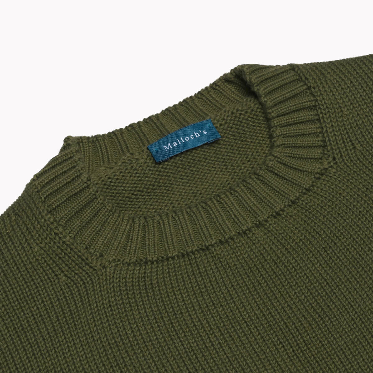 Khaki Green Gullane Cotton Crew Neck