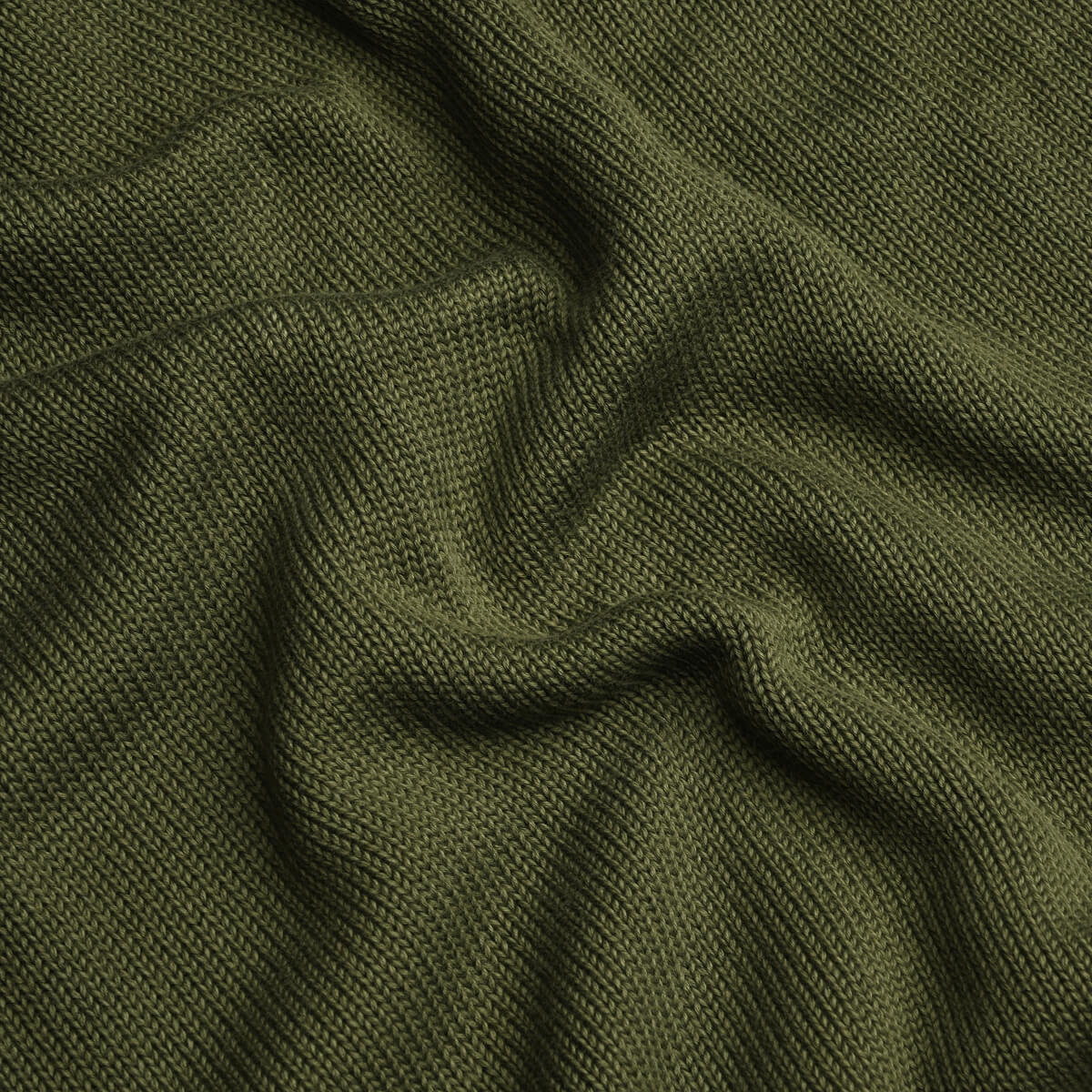 Khaki Green Gullane Cotton Crew Neck