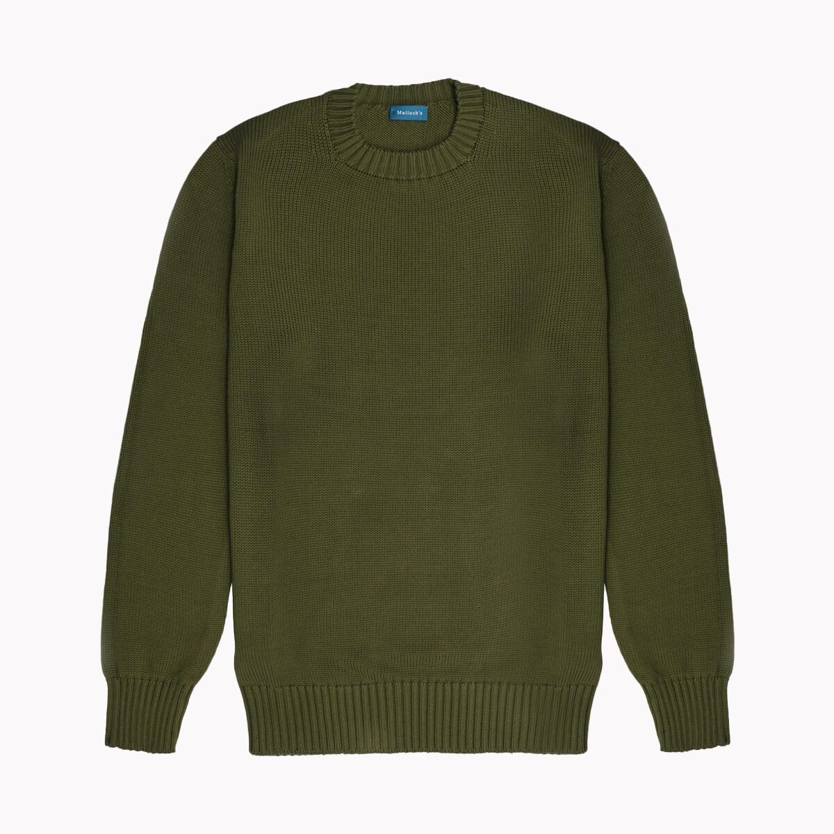 Khaki Green Gullane Cotton Crew Neck