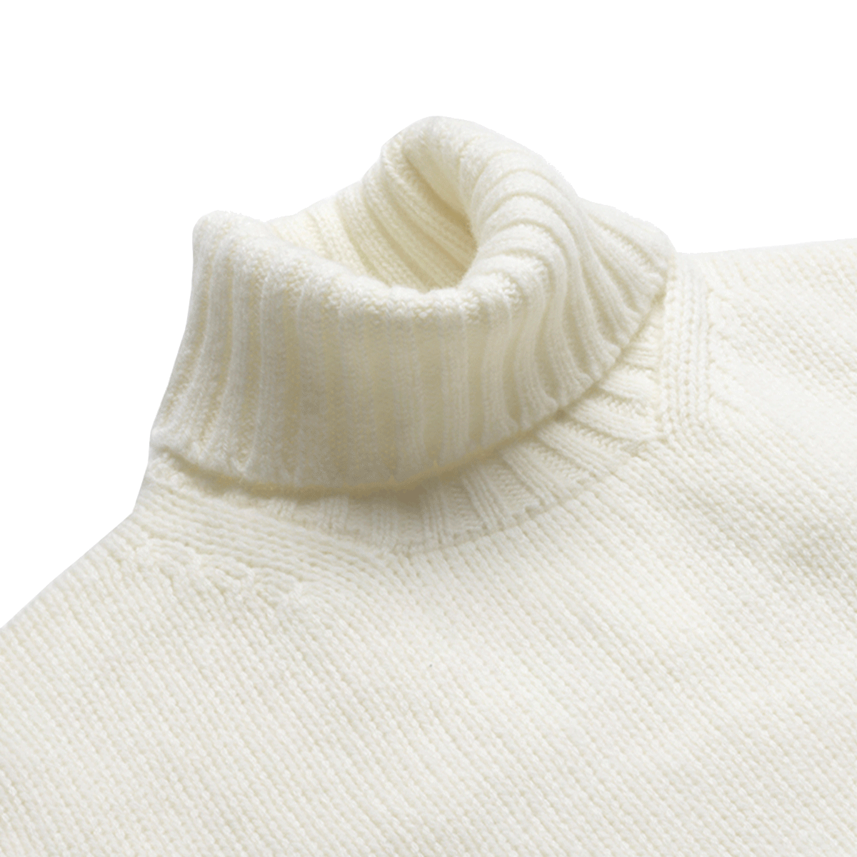 Ecru Newman Lambswool Roll Neck Jumper