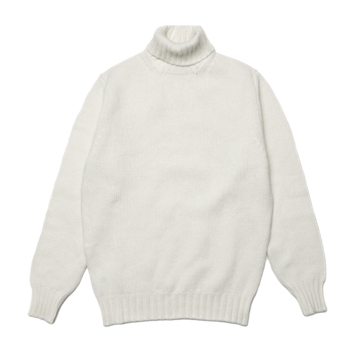 Ecru Newman Lambswool Roll Neck Jumper