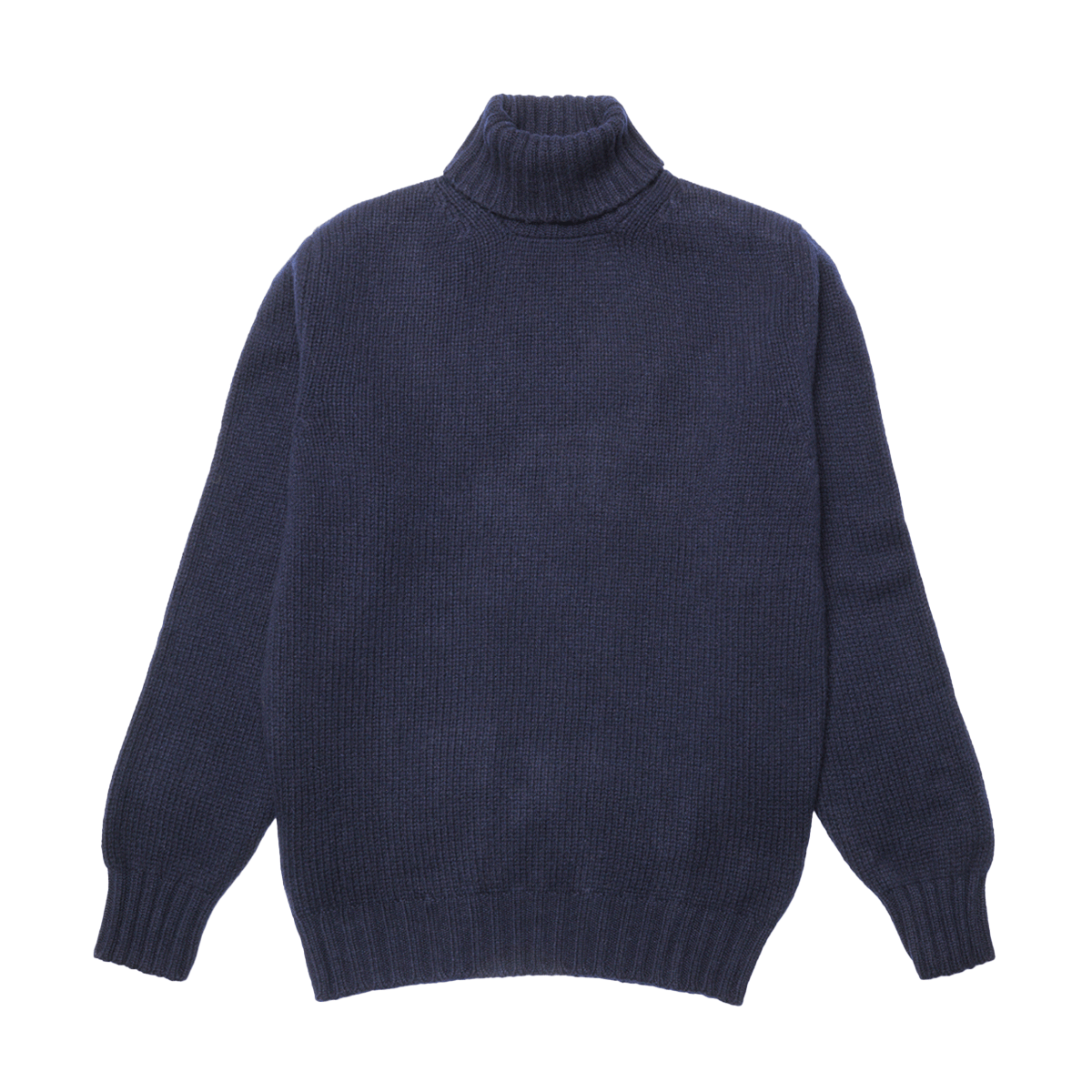 Navy Newman Lambswool Roll Neck Jumper