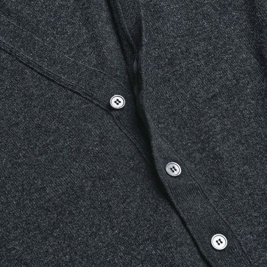 Charcoal Stewart Fine Lambswool Cardigan - Malloch's