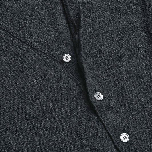 Charcoal Stewart Fine Lambswool Cardigan