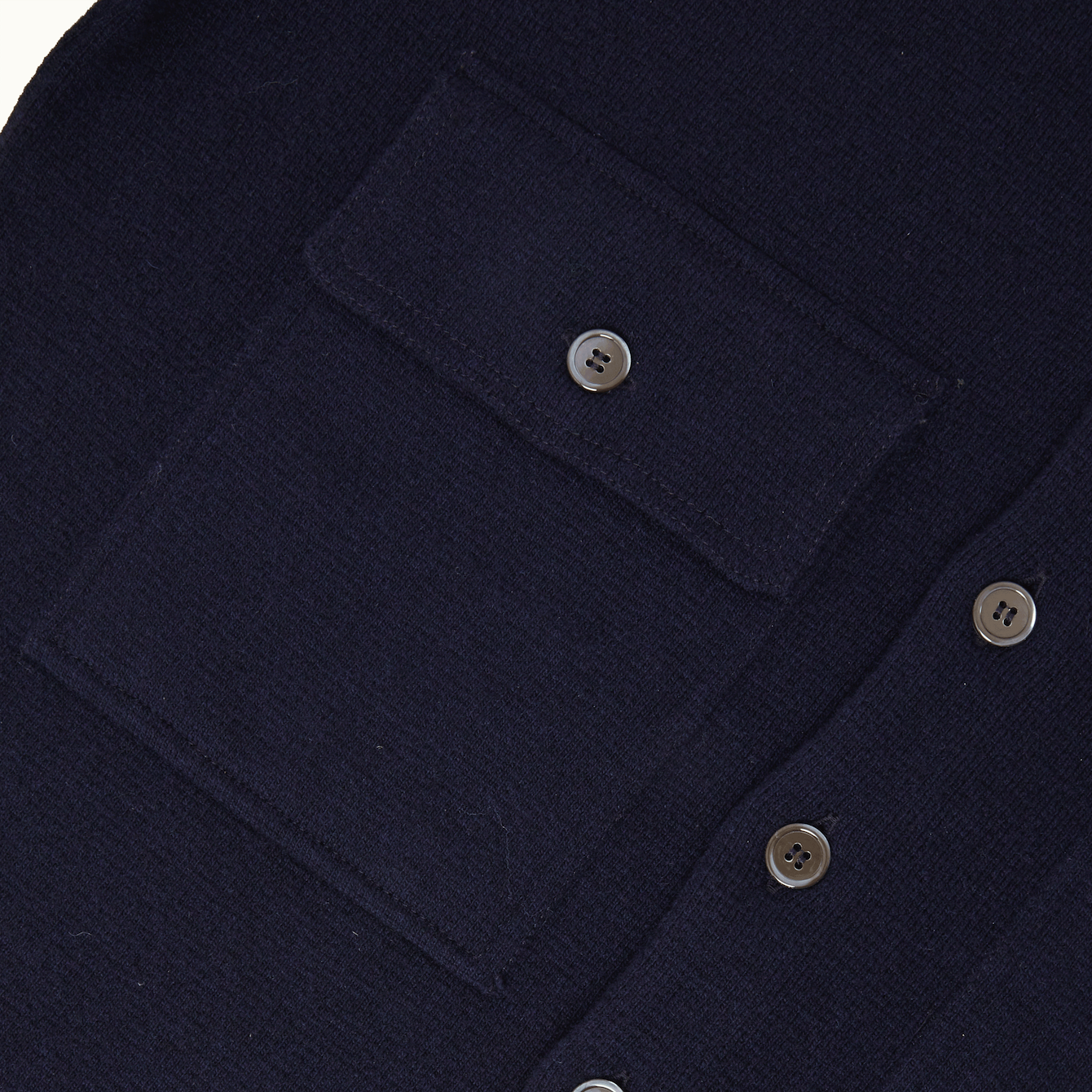 Navy Robert Merino Cashmere Knitted Overshirt - XL