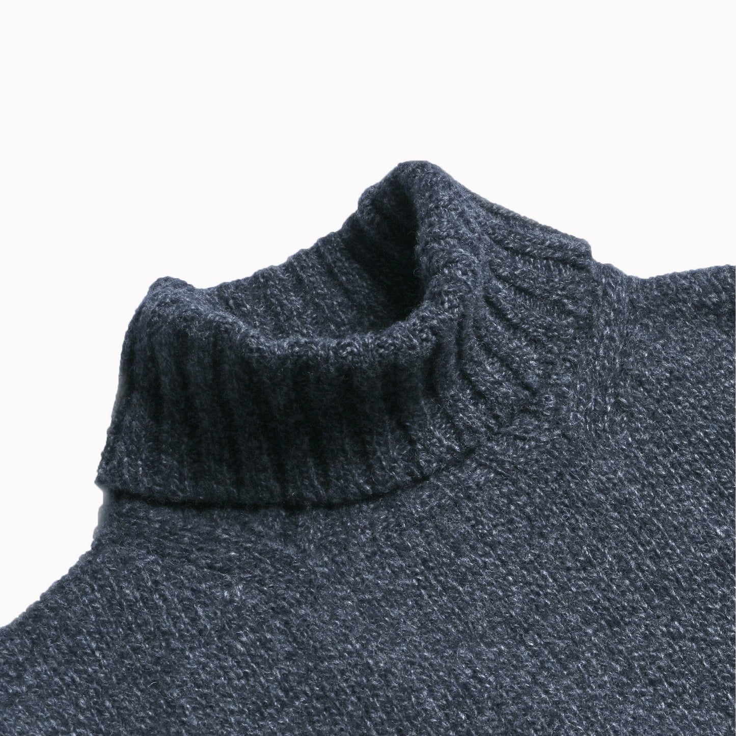 Mixed Navy Newman Lambswool Roll Neck Jumper