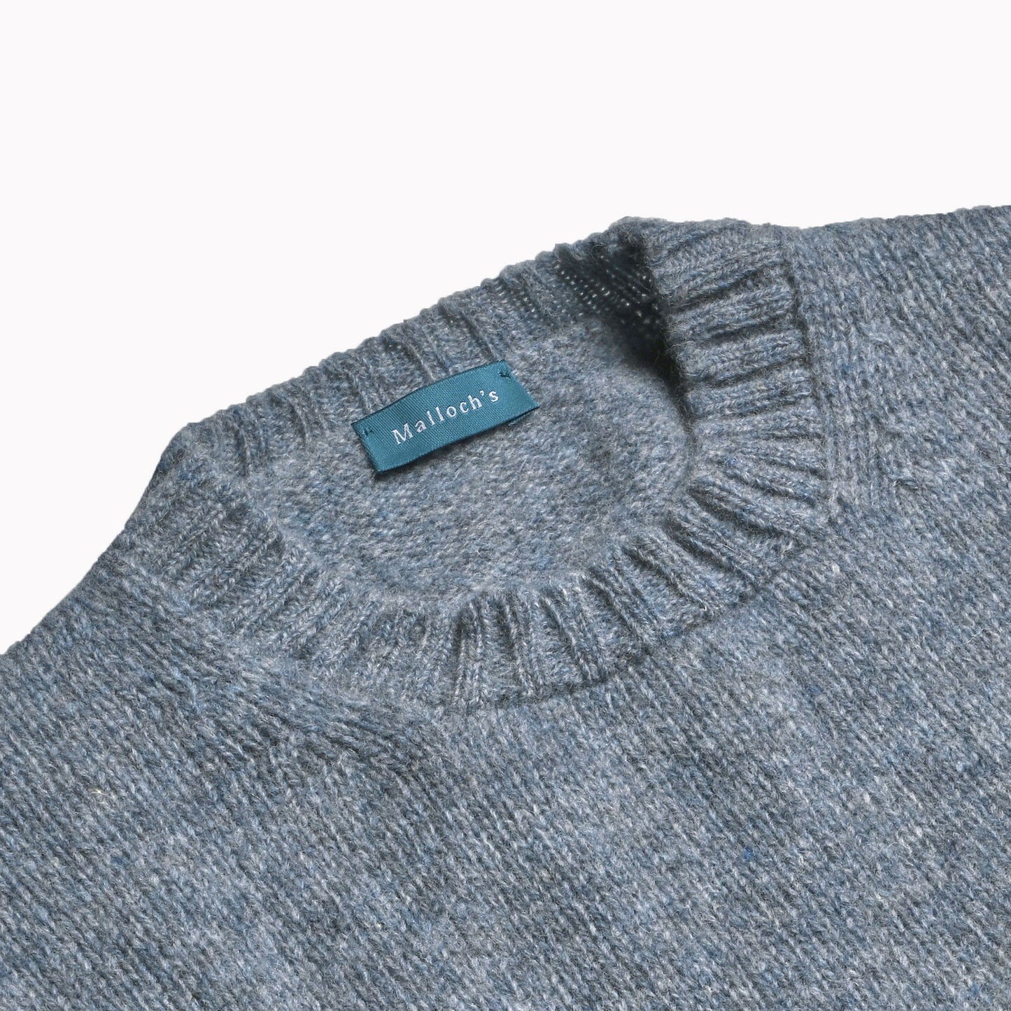 Pale Blue Wreay Shetland Wool Crew Neck