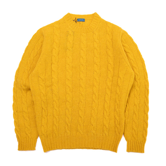 Cable Knit Shetland Jumper - Yellow - Small