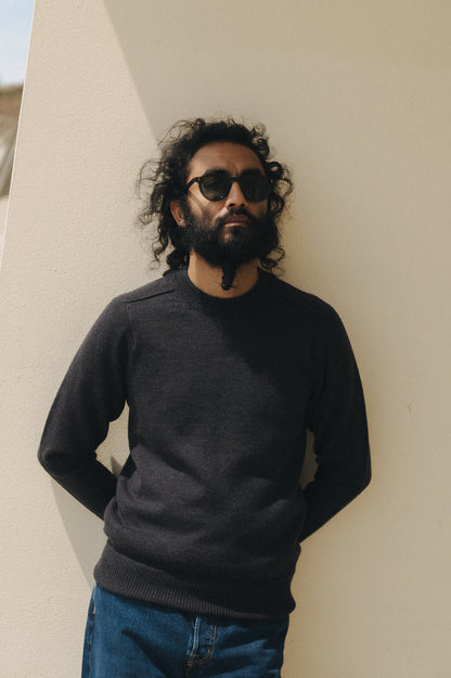 Charcoal Easton Merino Crew Neck Sweater