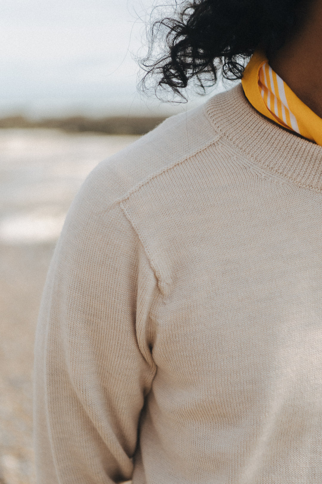 Natural Easton Merino Crew Neck Sweater