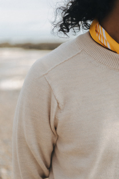 Natural Easton Merino Crew Neck Sweater