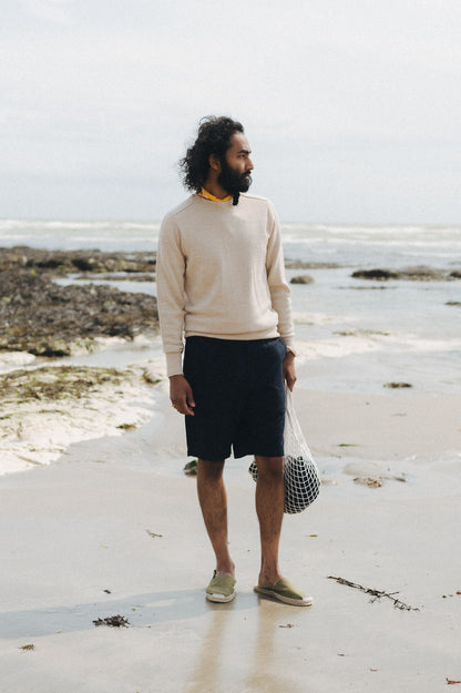 Natural Easton Merino Crew Neck Sweater