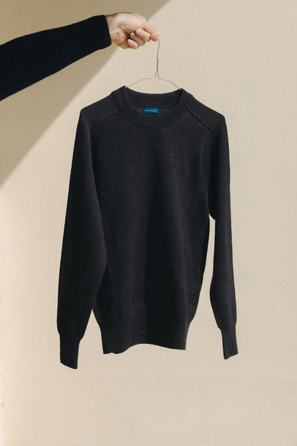 Charcoal Easton Merino Crew Neck Sweater