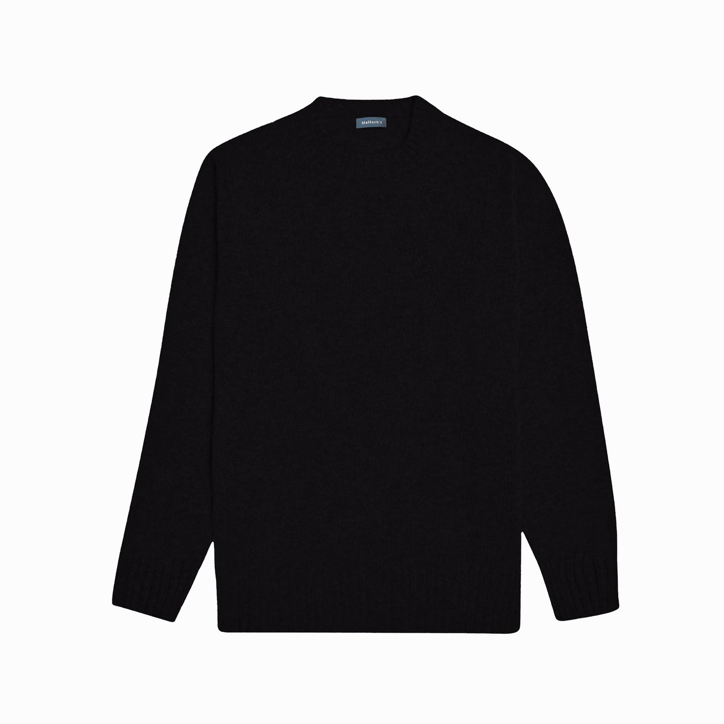 Black Dean Lambswool Crew Neck Jumper - Malloch's