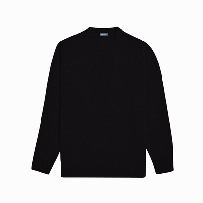 Black Dean Lambswool Crew Neck Jumper - Malloch's