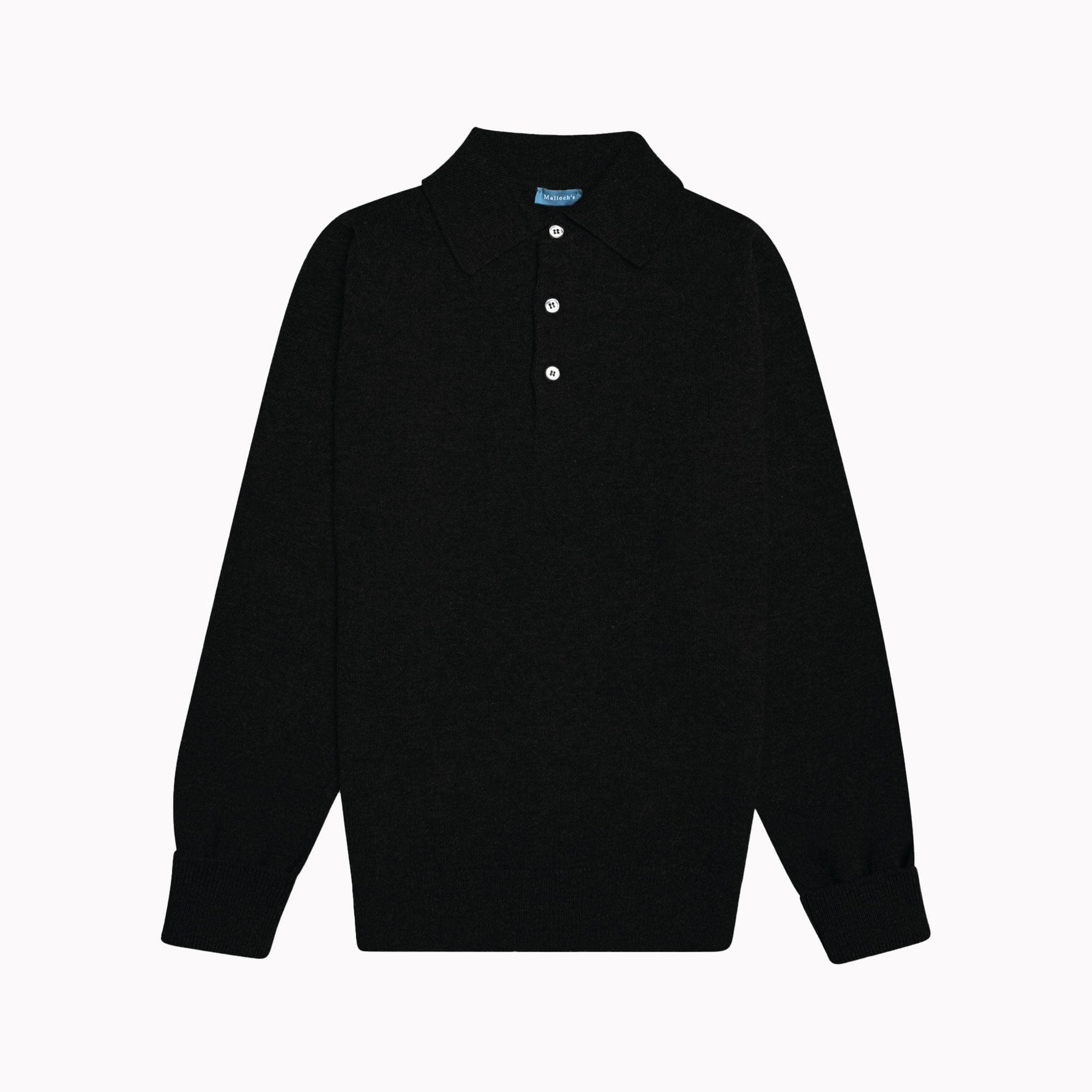 Black Kelly Sports Collar Lambswool Jumper - Malloch's