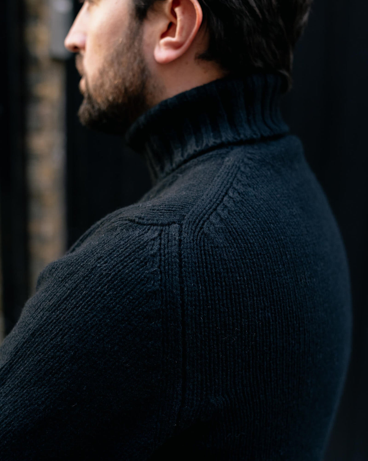 Black Newman Lambswool Roll Neck Jumper - Malloch's