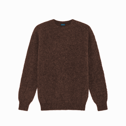 Brown Kelso "Shaggy Dog" Brushed Shetland Jumper - Malloch's