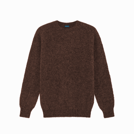 Brown Kelso "Shaggy Dog" Brushed Shetland Jumper - Malloch's