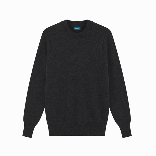 Charcoal Easton Merino Crew Neck Sweater - Malloch's