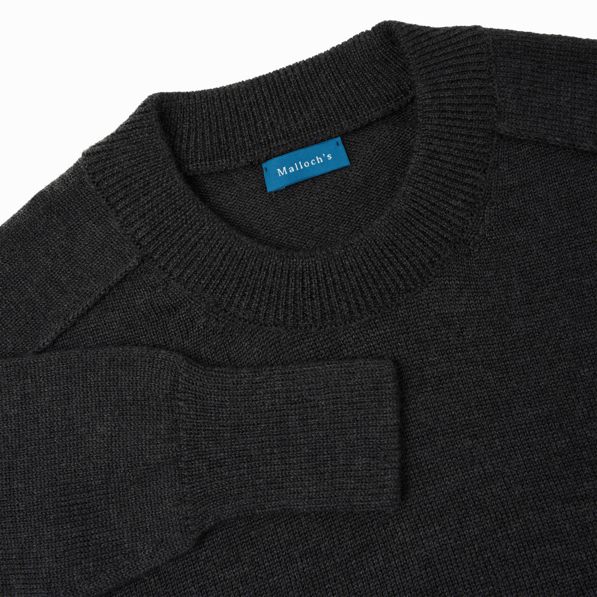 Charcoal Easton Merino Crew Neck Sweater - Malloch's