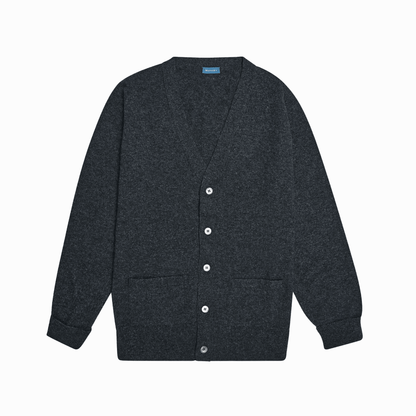 Charcoal Stewart Fine Lambswool Cardigan - Malloch's