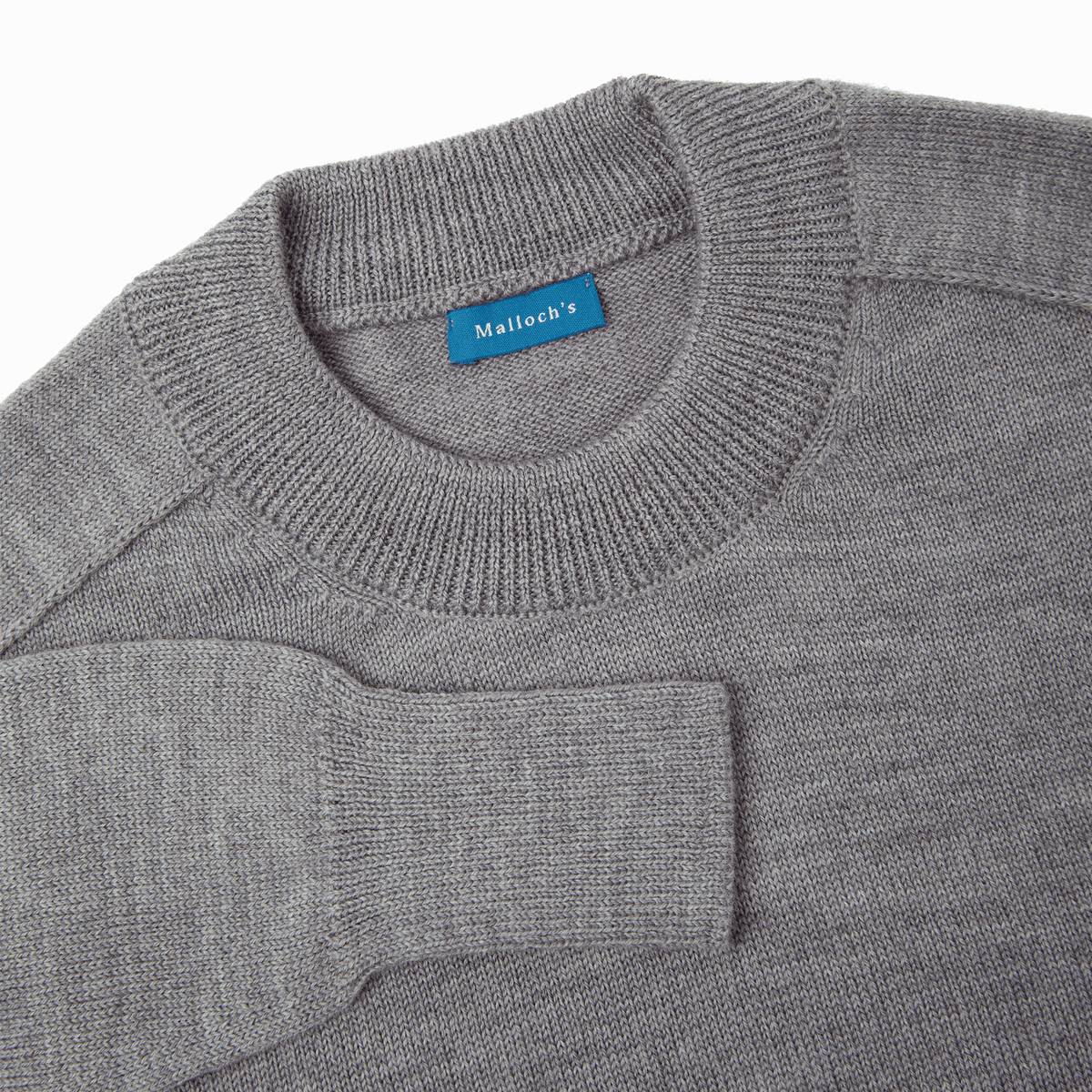 Flannel Grey Easton Merino Crew Neck Sweater - Malloch's