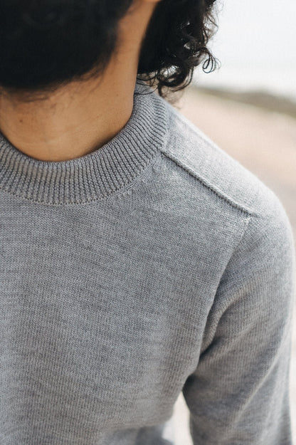 Flannel Grey Easton Merino Crew Neck Sweater - Malloch's