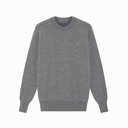 Flannel Grey Easton Merino Crew Neck Sweater - Malloch's