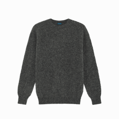 Grey Kelso Brushed Shetland Jumper | Malloch's Premium Shetland Knitwear - Malloch's Jumper