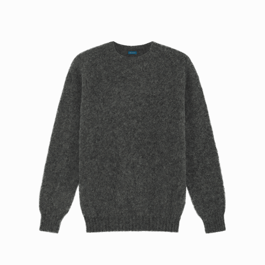 Grey Kelso Brushed Shetland Jumper | Malloch's Premium Shetland Knitwear - Malloch's Jumper