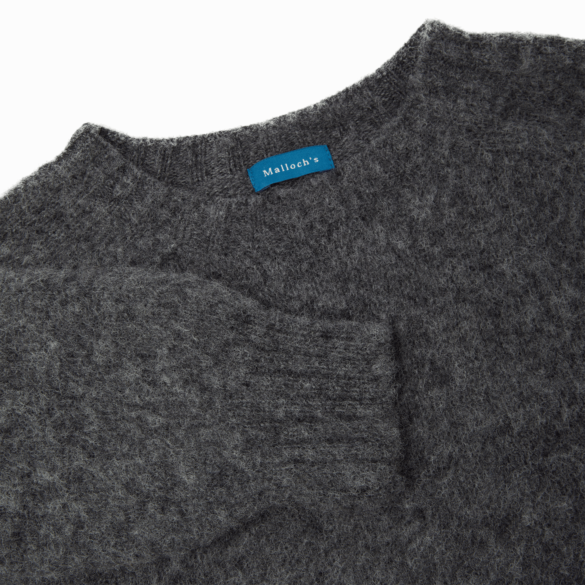 Grey Kelso Brushed Shetland Jumper | Malloch's Premium Shetland Knitwear - Malloch's Jumper